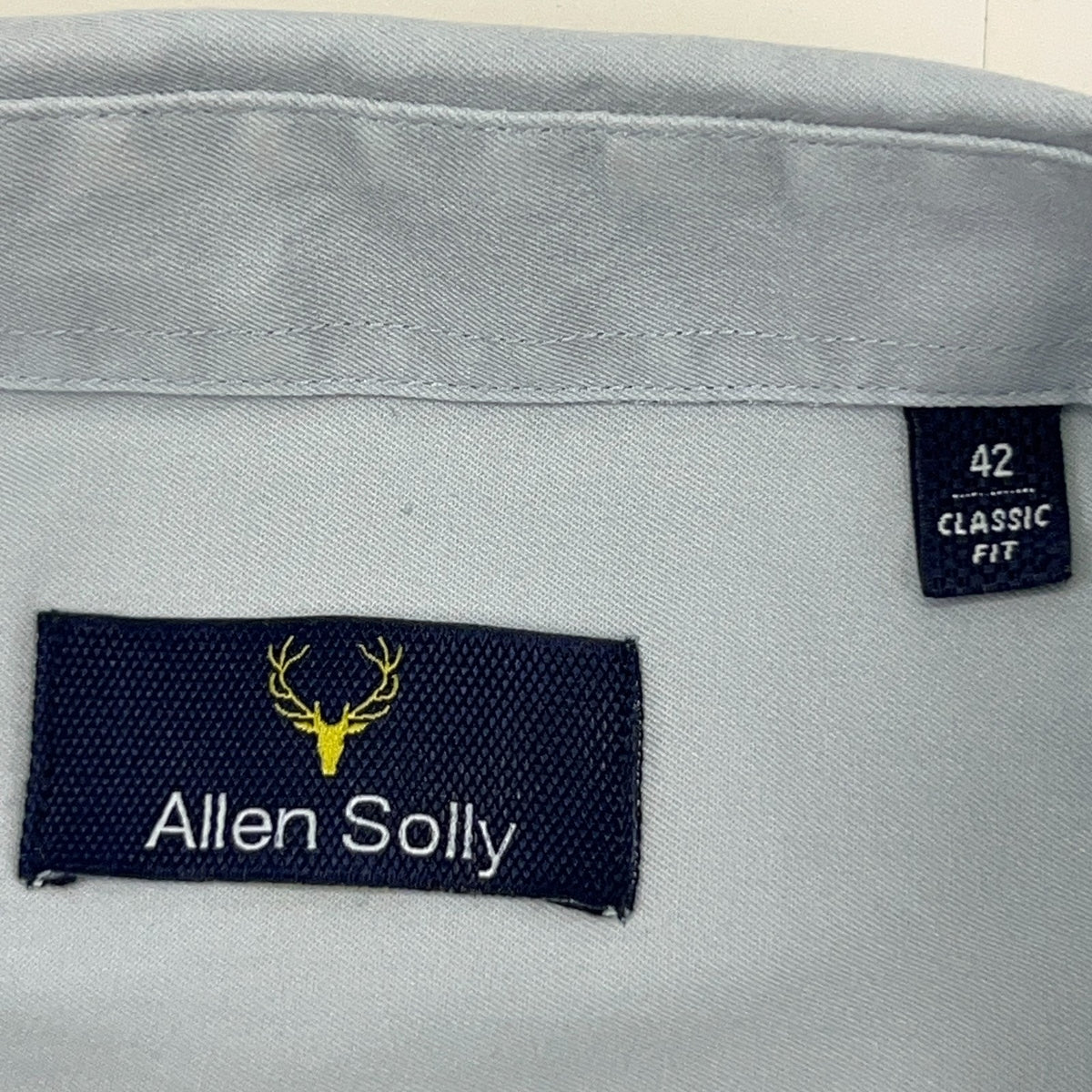 Allen Solly Blue Button Up Shirt Size 42 L Large Long Sleeve Pocket Stag Logo