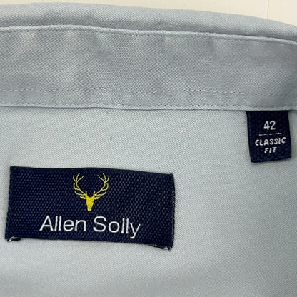 Allen Solly Blue Button Up Shirt Size 42 L Large Long Sleeve Pocket Stag Logo