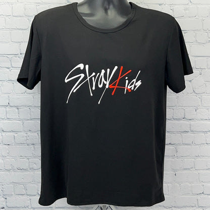Stray Kids T Shirt Korean K-Pop Boy Band Short Sleeve Black Tee Unisex L Large