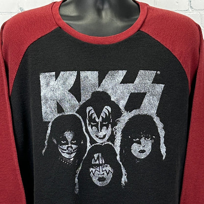 Kiss Thermal T Shirt Rock Band 2017 Black Long Sleeve Mens 2XL XXL