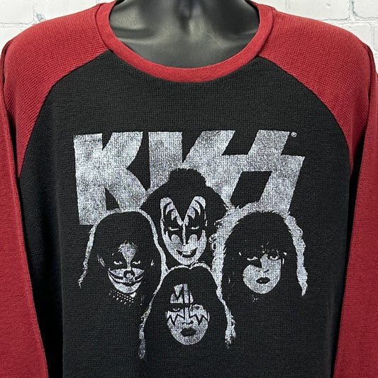 Kiss Thermal T Shirt Rock Band 2017 Black Long Sleeve Mens 2XL XXL