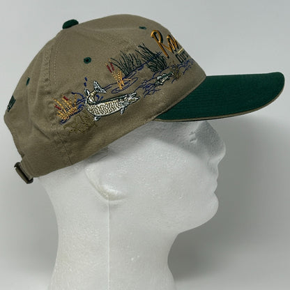 Vintage Rambow Outfitters Hat Cap Beige 90s Fishing FIsherman Strapback 6 Panel