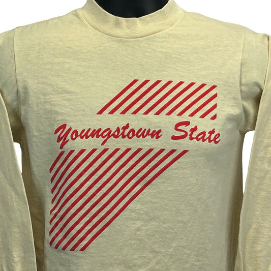 Youngstown State University Vintage 80s T Shirt Small YSU Penguins Mens Yellow