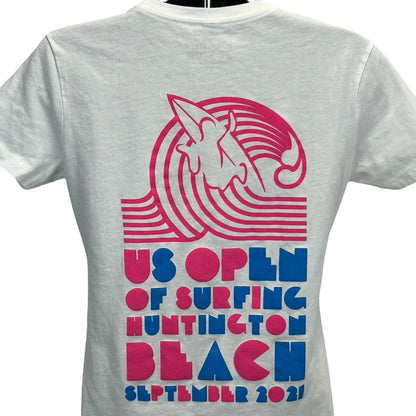 US Open of Surfing Huntington Beach Womens T Shirt Medium Surfer 2021 USA White