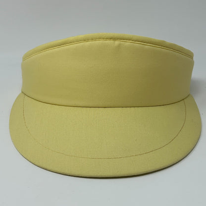 Vintage Blank Solid Visor Hat Cap Yellow 80s Strapback Golf Golfer Golfing