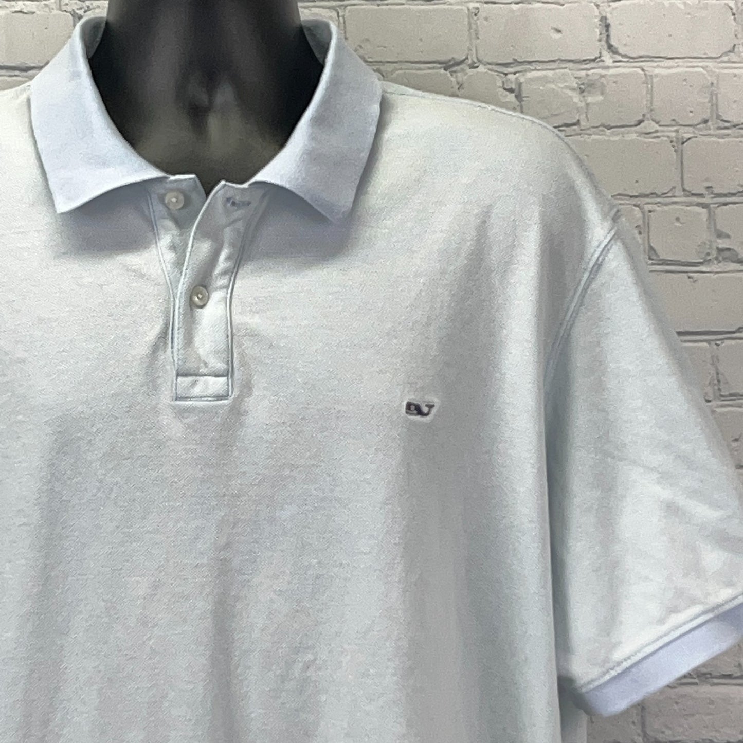 Vineyard Vines Polo Shirt Mens XXL 2XL Blue Short Sleeve Pique Knit Whale Logo