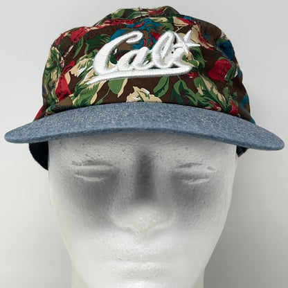 Cali Camp Hat Baseball Cap California Floral Lightweight 5 Panel Strapback Blue