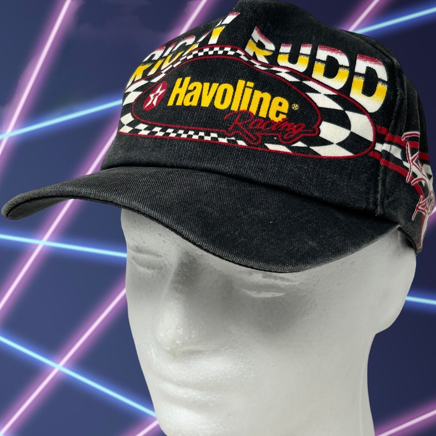 Vintage Ricky Rudd NASCAR Baseball Hat Cap K-Products Havoline Racing Black