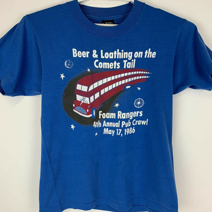 1986 Houston Pub Crawl Vintage 80s Camiseta Beer Bar Texas Hecho en EE.UU. Camiseta Mediana