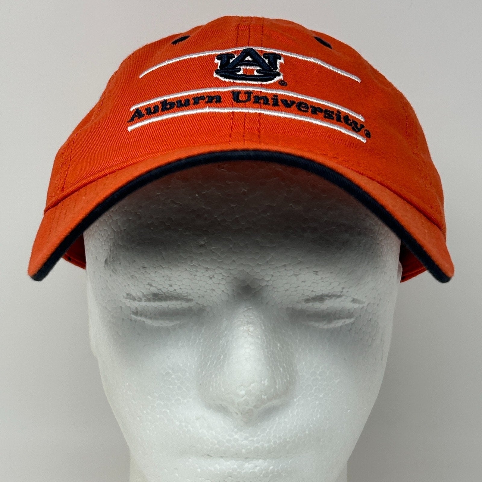Auburn University AU Tigers Dad Hat Baseball Cap The Game 3 Bar Strapback Orange - Neon Vintage