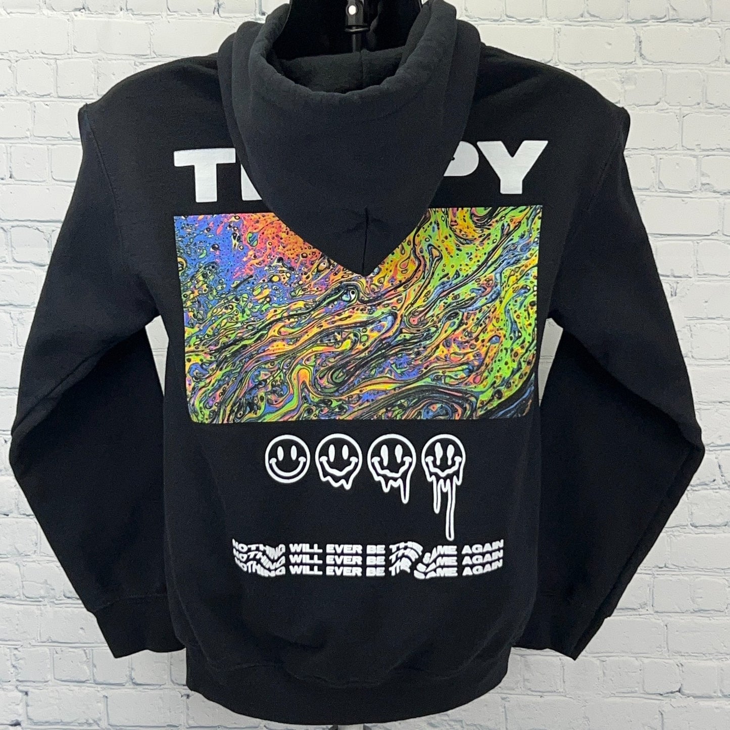 Trippy Hoodie Hooded Sweatshirt Psychedelic Drugs Popular Poison Black S Small