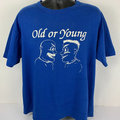 Vintage 80s UNR University of Nevada Reno T Shirt Wolf Pack Blue USA XL X-Large