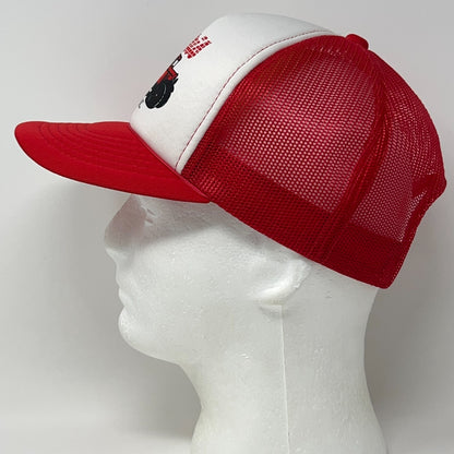 Vintage 80s Henris Supply Inc Trucker Hat Baseball Cap Petaluma Snapback Red
