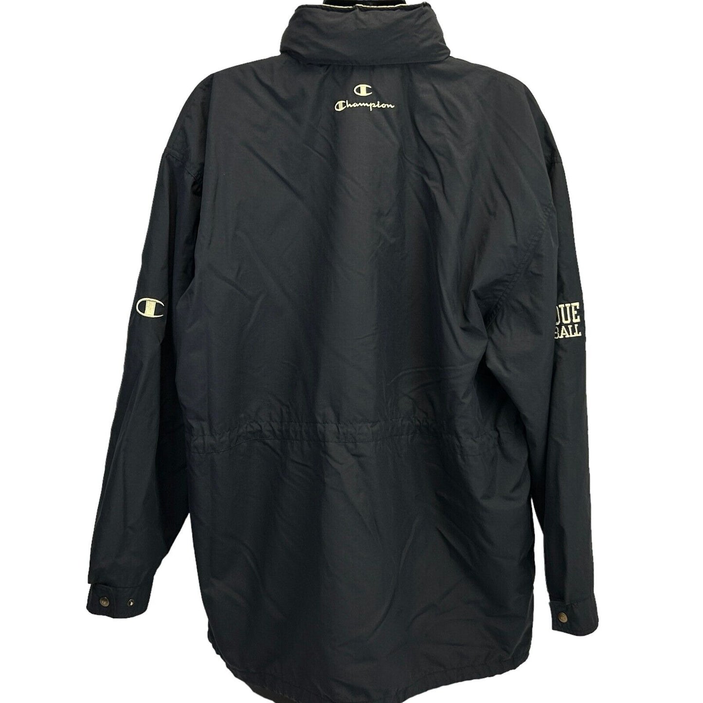 Chaqueta con capucha vintage de fútbol de los Purdue Boilermakers 2XL Champion 90s para hombre, color negro