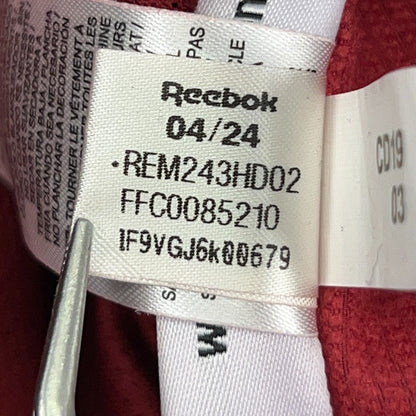 Reebok Half 1/2 Zip Anorak Hoodie Hooded Jacket Windbreaker Pockets Red M Medium