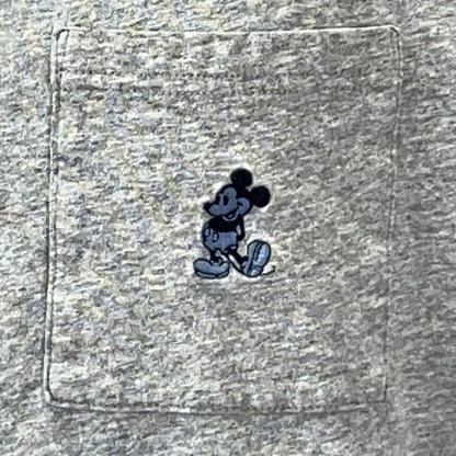 Mickey Mouse T Shirt Unisex L Large Gray Walt Disney Uniqlo Pocket Tee
