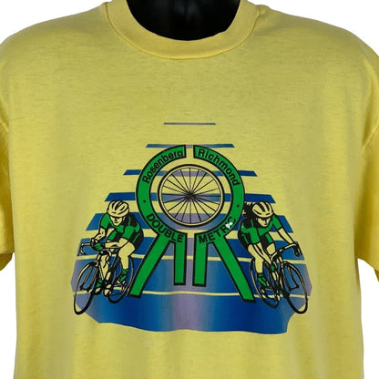 Rosenberg Richmond Double Metric Vintage 80s T Shirt X-Large Bicycle Mens Yellow