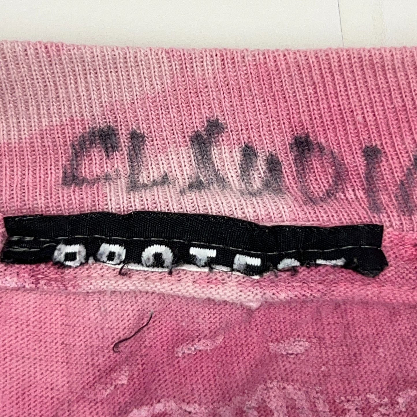 Vintage 90s Protest Knitwear T Shirt Striped Tie Dye Geometric Pink XL X-Large
