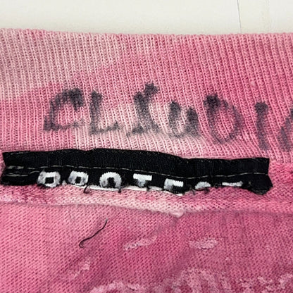 Vintage 90s Protest Knitwear T Shirt Striped Tie Dye Geometric Pink XL X-Large