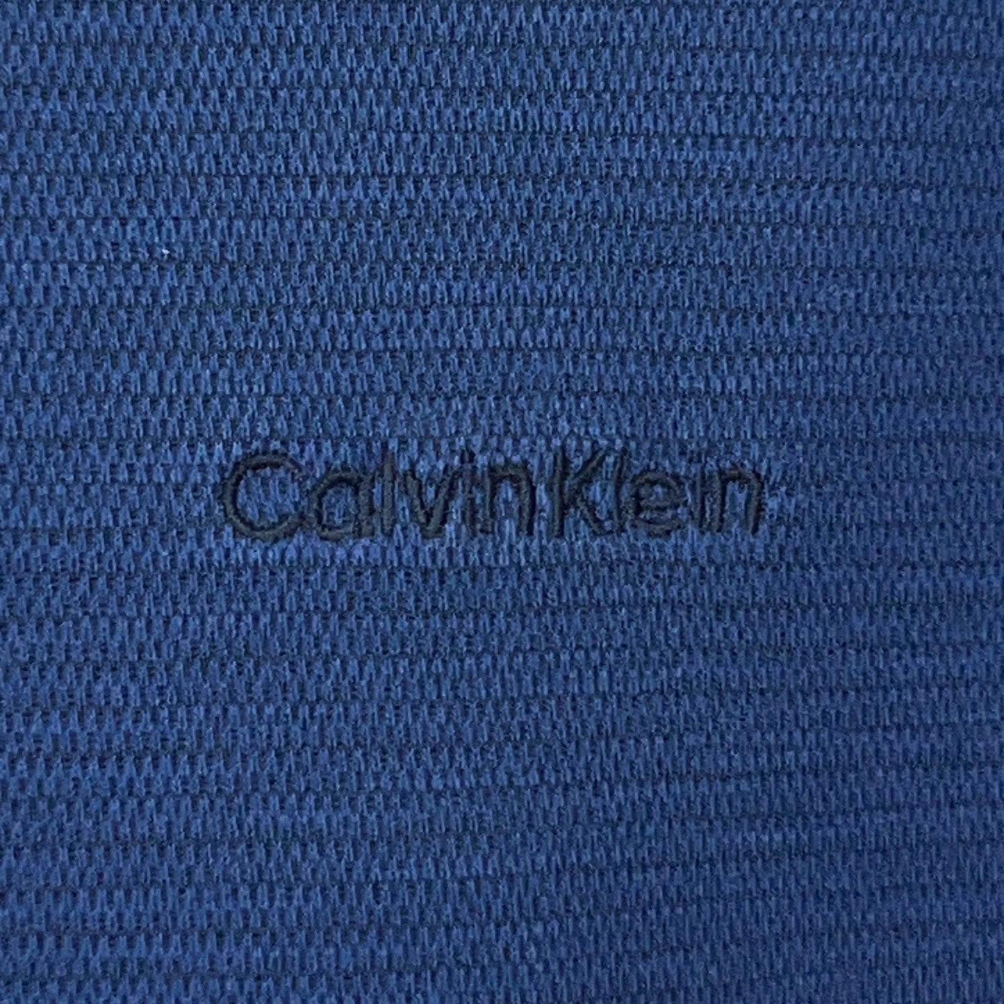 Calvin Klein T Shirt XL X-Large Blue Striped Spell Out Logo Long Sleeve Tee