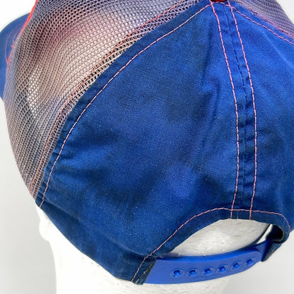 Vintage 80s Bass Cat Fishing Boats Trucker Hat Baseball Cap Mesh Snapback Blue