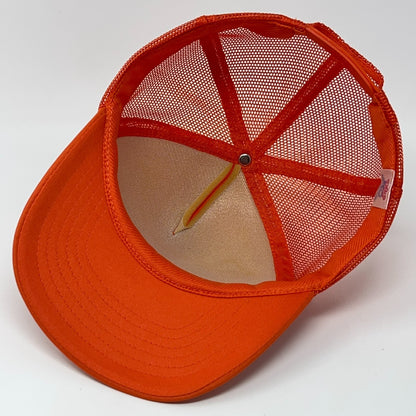 Vintage 80s Cleaver Brooks Trucker Hat Baseball Cap Boiler Room Snapback Orange