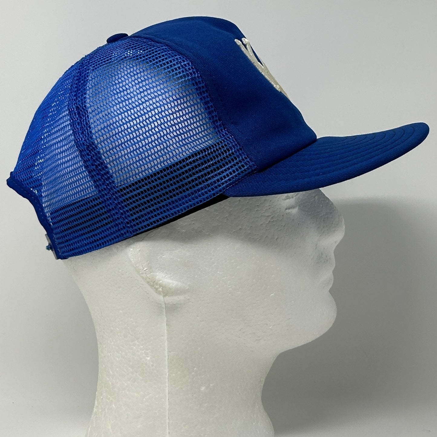 Vintage 80s Kansas City KC Royals Trucker Hat Baseball Cap Mesh Snapback Blue
