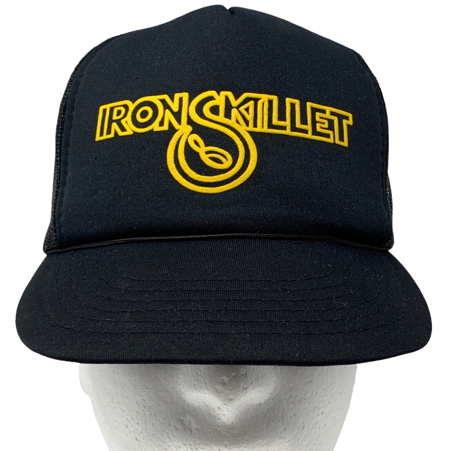 Iron Skillet Restaurant Vintage Trucker Hat Baseball Cap 90s Truck Stop Black