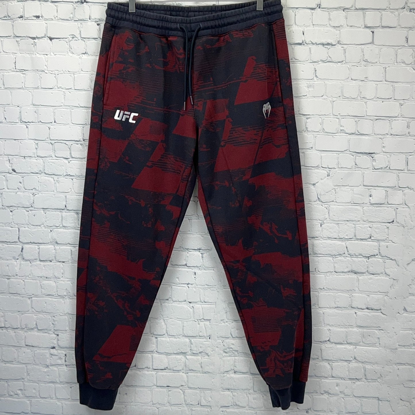 UFC Venum Sweatpants Joggers MMA Drawstring Pockets Red Navy Blue XL X-Large