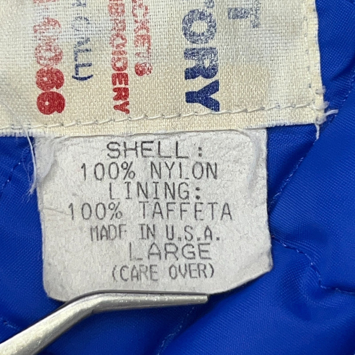 Vintage Maui One Excavating Las Vegas Satin Bomber Jacket L Large USA Made Blue