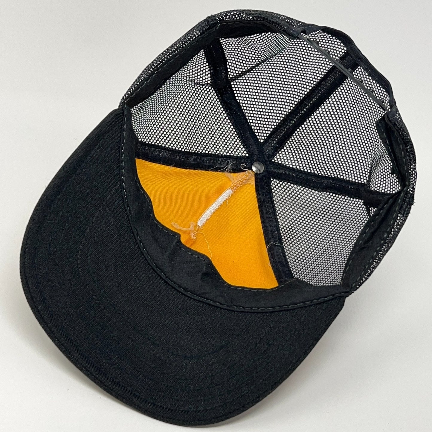 Vintage 80s Rocky Mountain Ready Mix Trucker Hat Baseball Cap Black Snapback USA