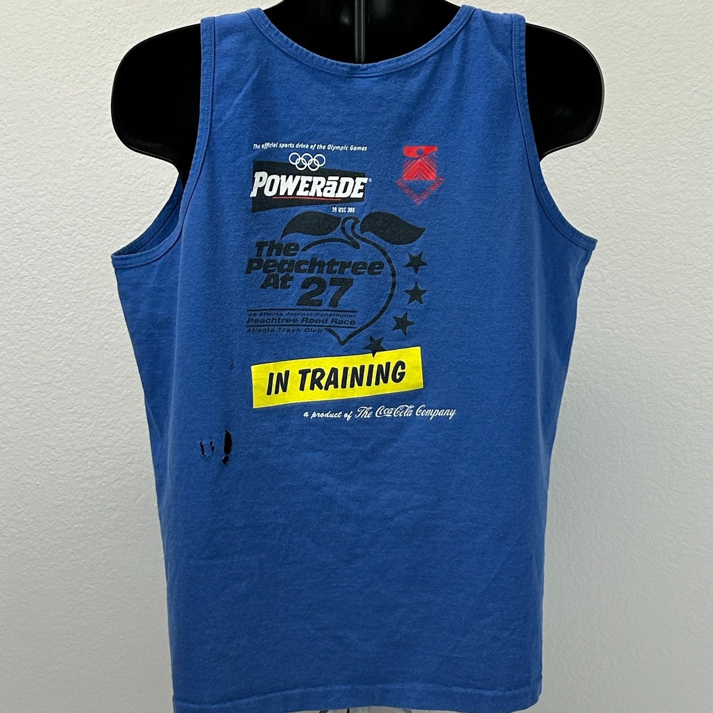 Vintage Powerade Atlanta Olympics Tank Top T Shirt Mens XL X-Large Blue 90s USA