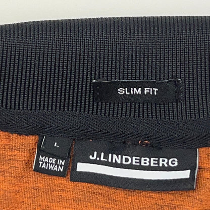 J.Lindeberg Jay Slim Fit Golf Polo Shirt L Large Orange Golfer Golfing Stretch