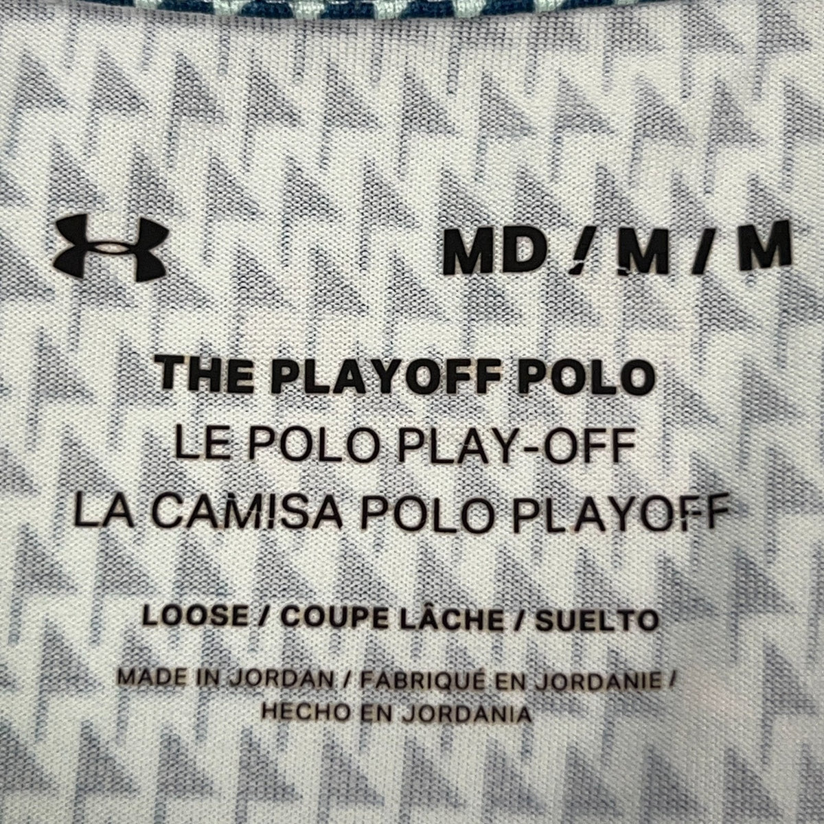Under Armour Playoff 2.0 Golf Flags Polo Shirt M Medium Blue Green Loose Fit