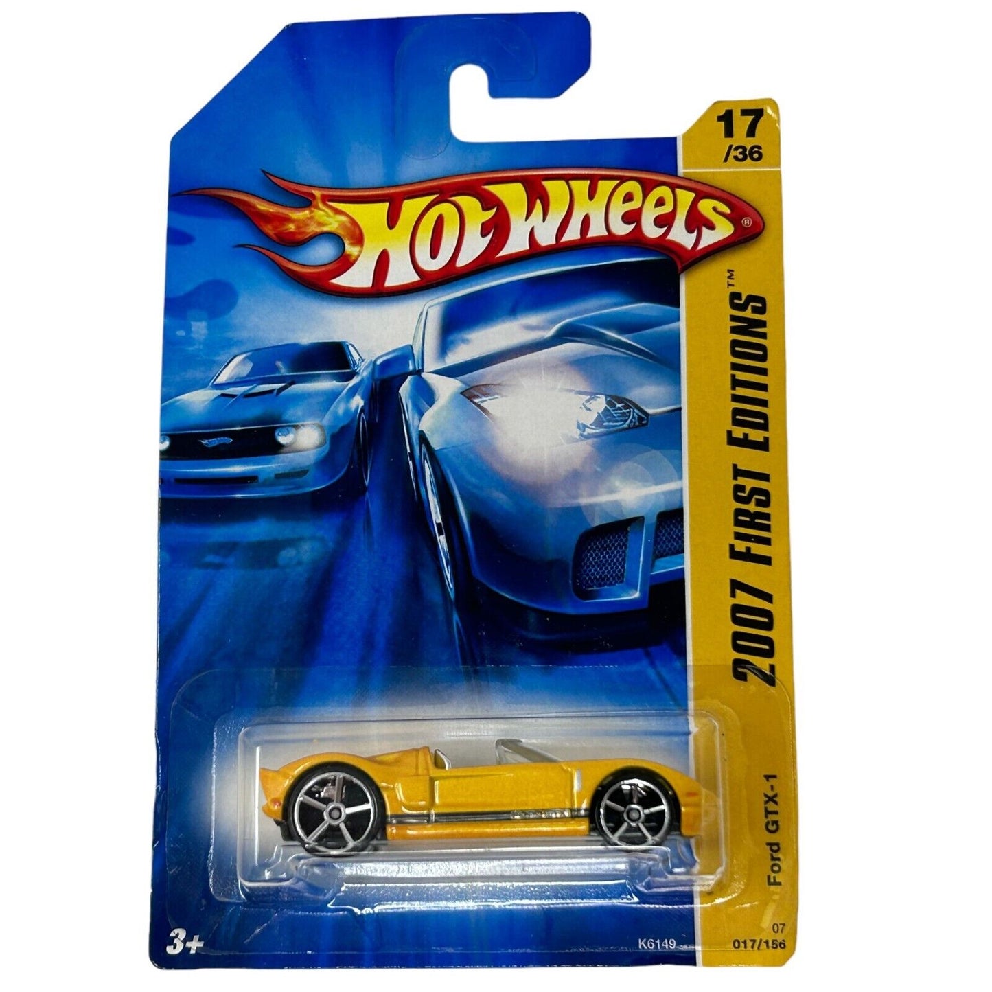 Ford GTX-1 Hot Wheels Collectible Diecast Car Yellow 2007 First Editions New