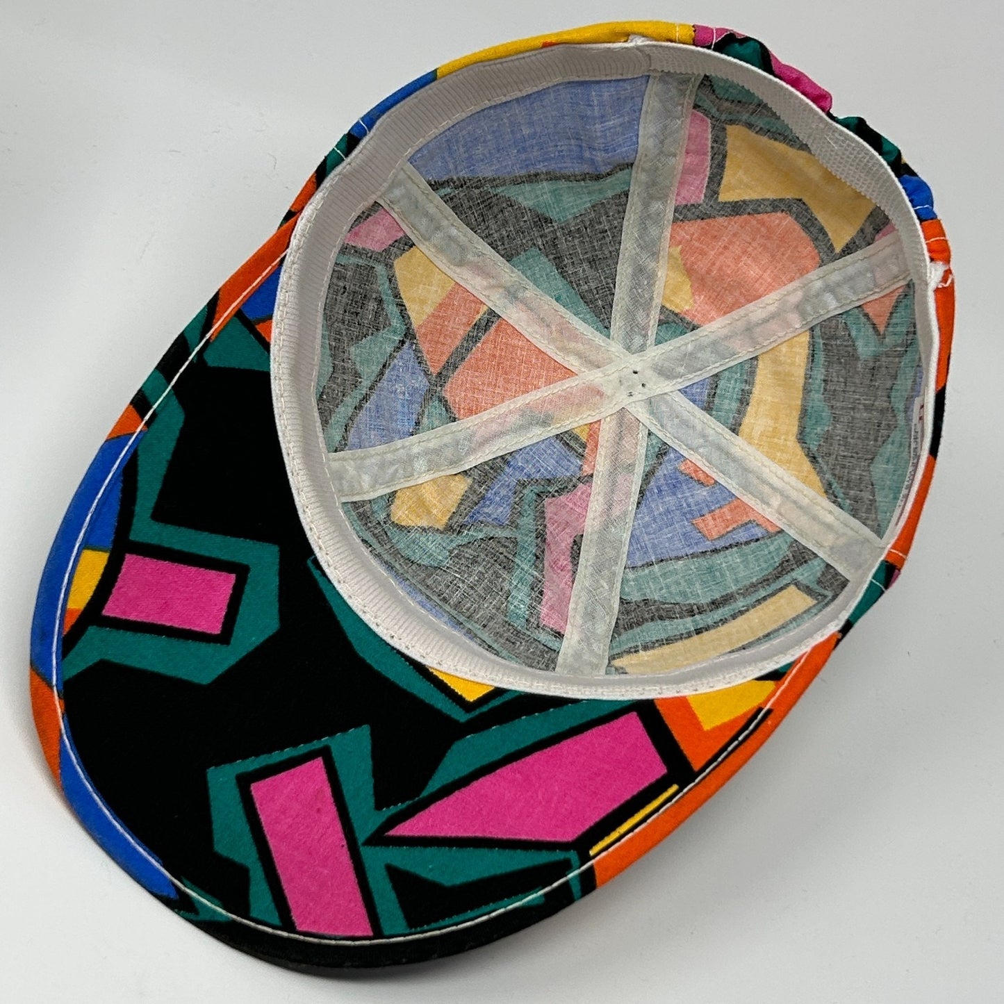 Vintage Beach Club Long Bill Dad Hat Cap Flex Fitted M-L Green 80s Tropical