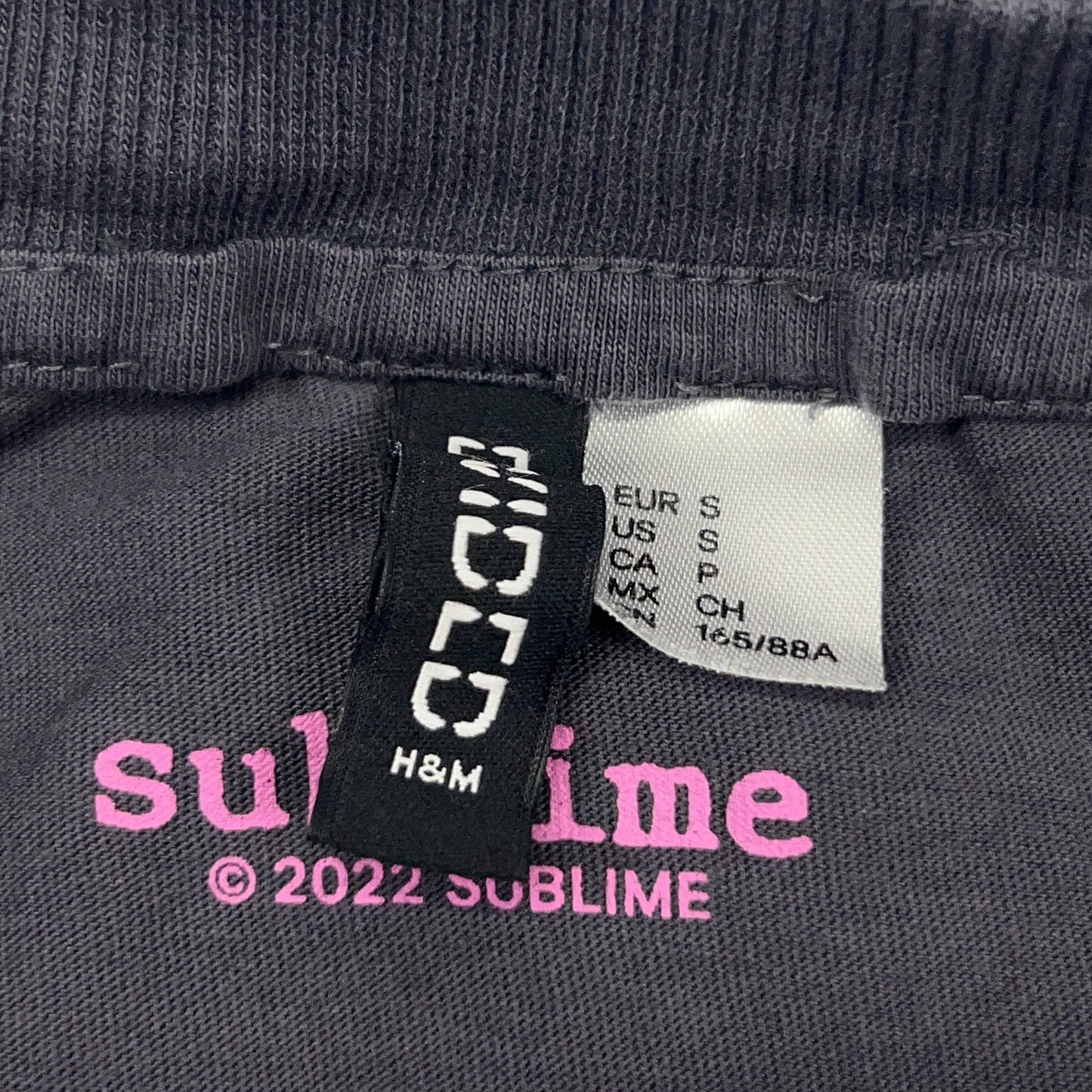 Sublime Long Beach California T Shirt Band Divided H&M Gray Oversized S Small
