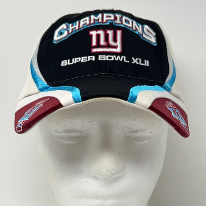 New York Giants Super Bowl XLII Hat Baseball Cap Reebok White Flex Fitted OSFA