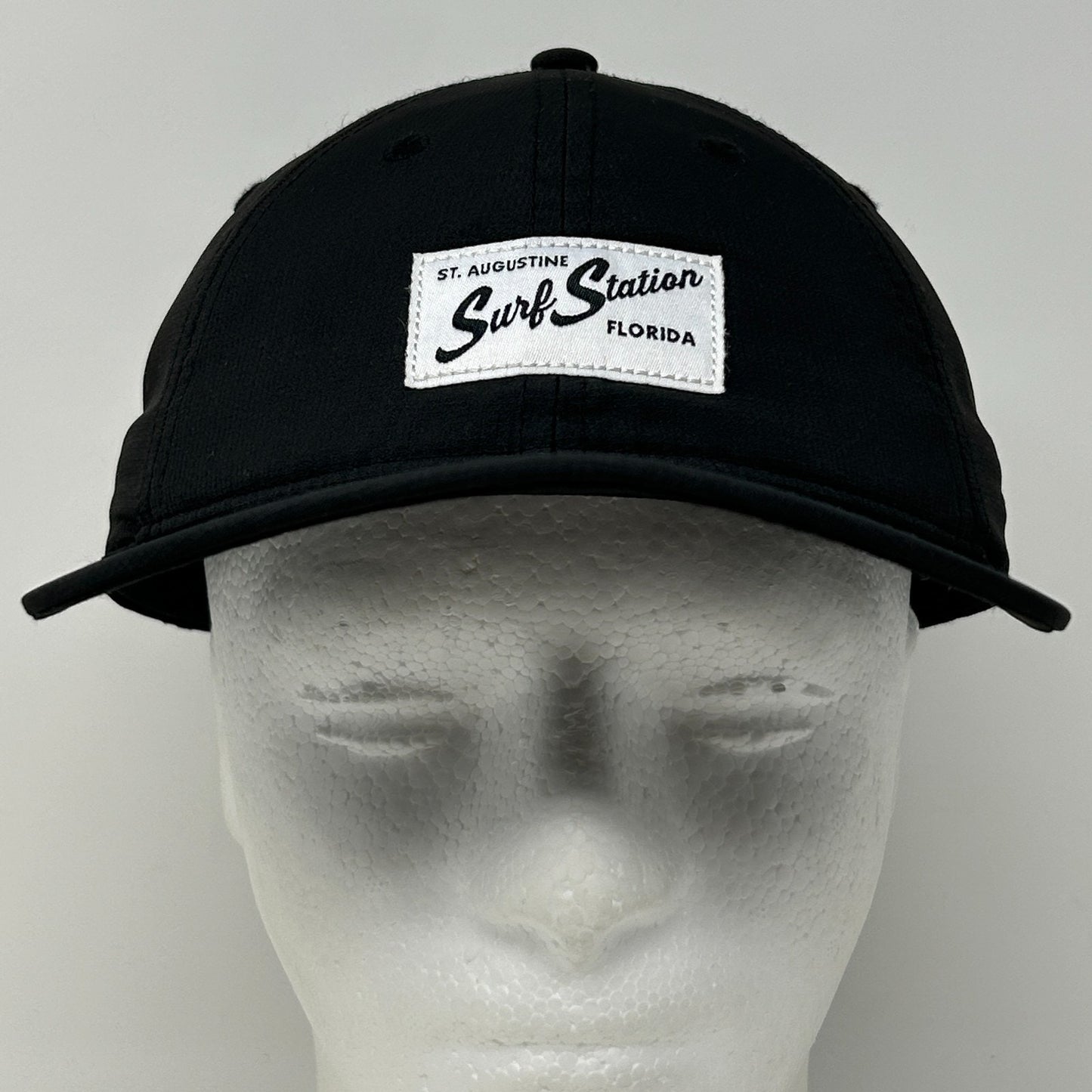 Surf Station St Augustine Florida Hat Cap Surfer Surfing 6 Panel Strapback Black