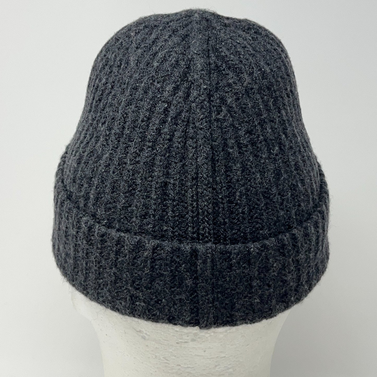 C Logo Womens Beanie Winter Hat Toque Flip Cuffed Ribbed Gray