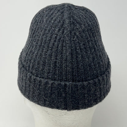 C Logo Womens Beanie Winter Hat Toque Flip Cuffed Ribbed Gray