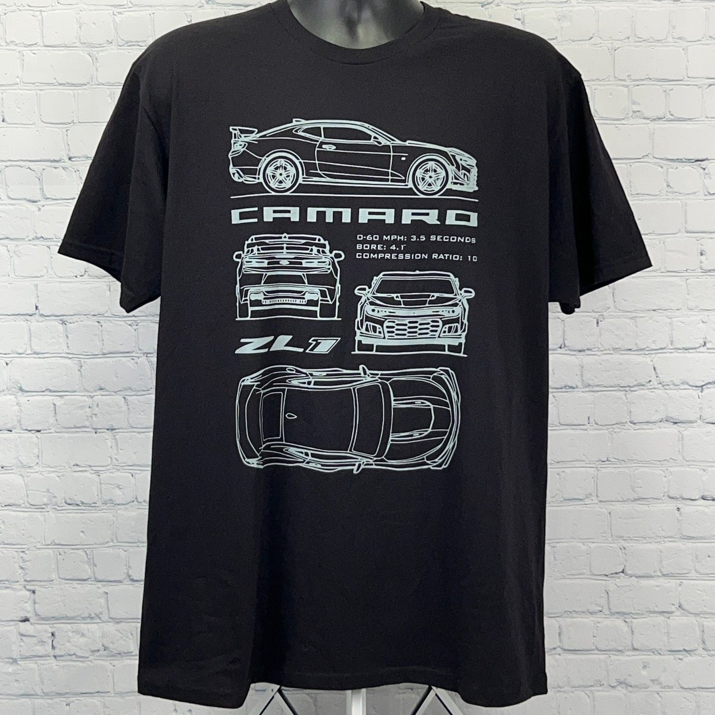 Chevrolet Camaro ZL1 T Shirt XL X-Large Black Short Sleeve Freedom Street Garage