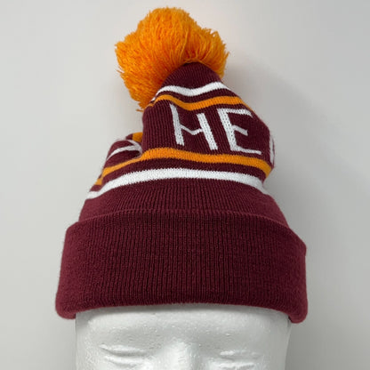 Dirty Heads Cuffed Pom Pom Beanie Toque Winter Hat Red Reggae Rock Band