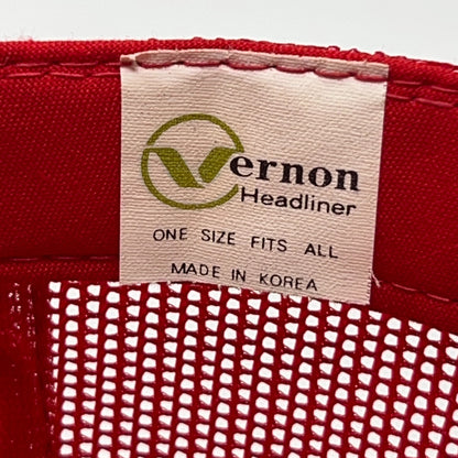 Vintage 80s Henris Supply Inc Trucker Hat Baseball Cap Petaluma Snapback Red