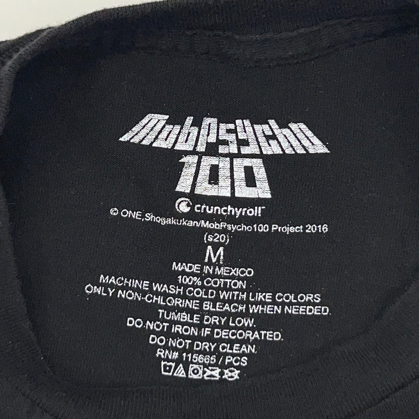 Mob Psycho 100 T Shirt Unisex M Medium Japanese Manga Anime Crunchyroll Black