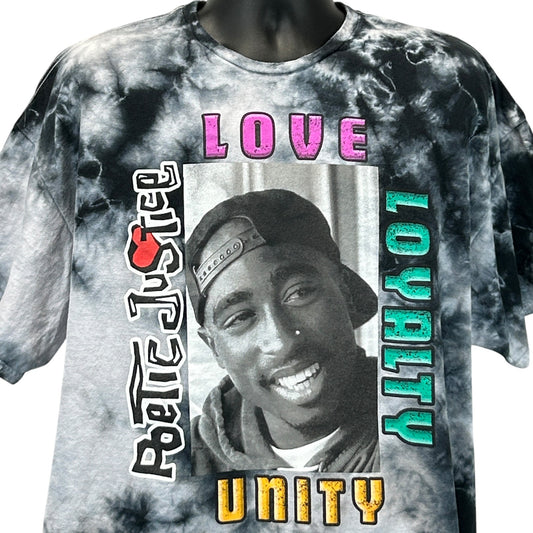 Poetic Justice Tupac T Shirt Mens 3XL XXXL 2Pac Movie Tie Dye Chemistry Gray