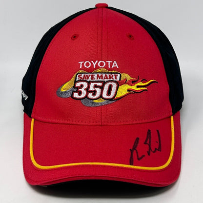 NASCAR Boris Said Signed Baseball Hat Cap Toyota Save Mart 350 Red Flex Fit OSFA