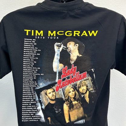 Tim McGraw 2010 Tour T Shirt Mens Medium Lady Antebellum Concert Country Black