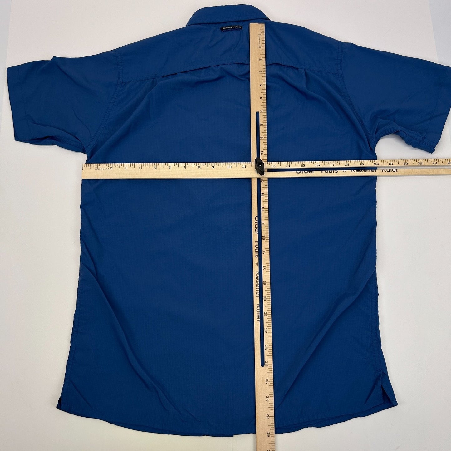 ExOfficio Button Front Shirt Hiking Hiker Fisherman Fishing Vented Blue S Small