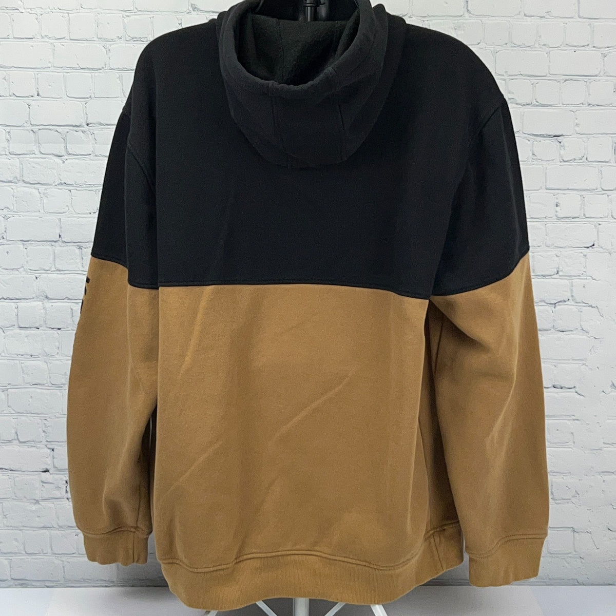 Kenneth Cole New York Mens 3X XXXL Hoodie Black Tan Colorblock Hooded Sweatshirt